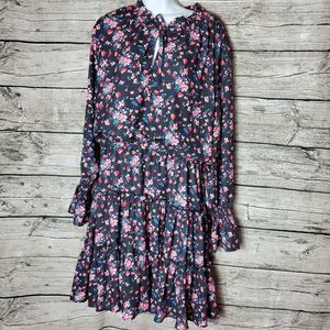 Johnston & Murphy Floral Dress - Black and Pink